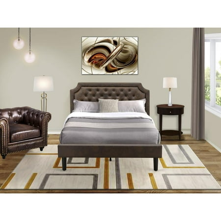 East West Furniture Granbury 2 Pieces Wood Queen Bedroom Set in Brown/Mahogany