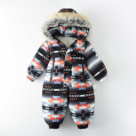 ATOGUTA Toddler Snowsuit Boys Girls Winter Jacket Coat Clothes Kid Snow Suits Outfits Size 18M-5T, Black