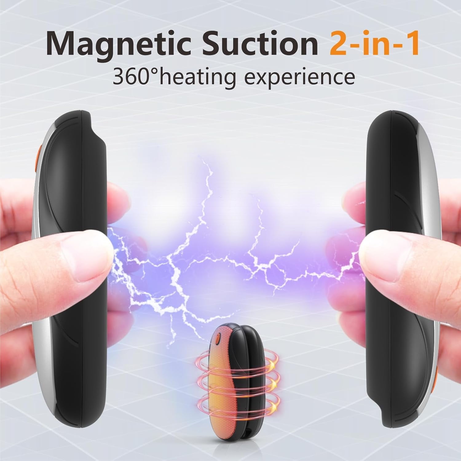 Hand Warmers Rechargeable 2 Pack, 14000mAh Electric Hand Warmers with Charging Case, Quick Charge Portable Heater,Gifts for Christmas, Winter, Outdoor, Camping, Hunting Accessories, White