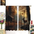 thumbnail image 6 of Retro Fishing Curtains Vintage Rustic Cabin Forest Nature Art Fisherman Blackout Window Treatment for Bedroom Living Room Decor Window Drapes 84" W X 84" L, 6 of 7