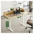 thumbnail image 2 of 2-Tier Height Adjustable 45" Electric Standing Desk - Upgraded Ultra Durable Home Office Large Rectangular Computer Table or Laptop Sit Stand Workstation - Maple 4 FT, 2 of 6
