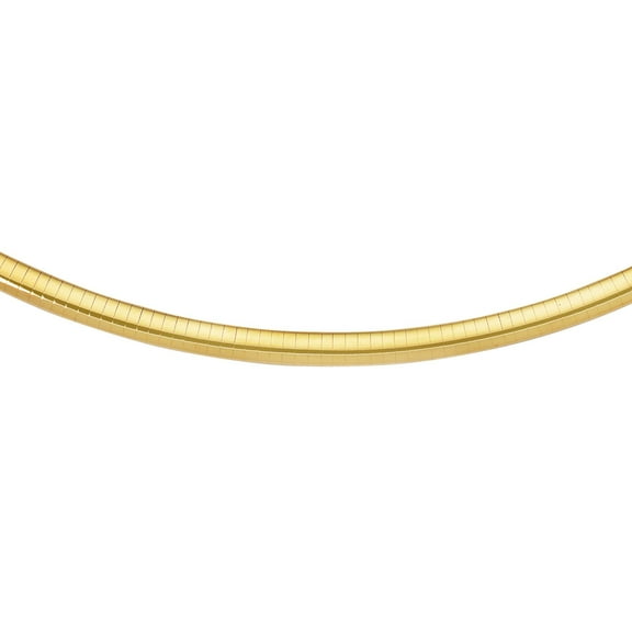 14k Yellow Gold Omega Chain Chocker Necklace, 4mm, 16"