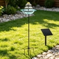 thumbnail image 3 of HWRETIE Solar Floating Bird Bath Feeder Hanging Bird Tub with Hook Outdoor Garden Bird Water Station Decorative Wildlife Feeding Accessory, 3 of 8
