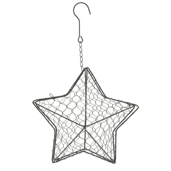 Raindrops 1Pack Silver Iron Star Shaped Wall Planter 10.6X10.2X2.6in for Outdoor Gardeners