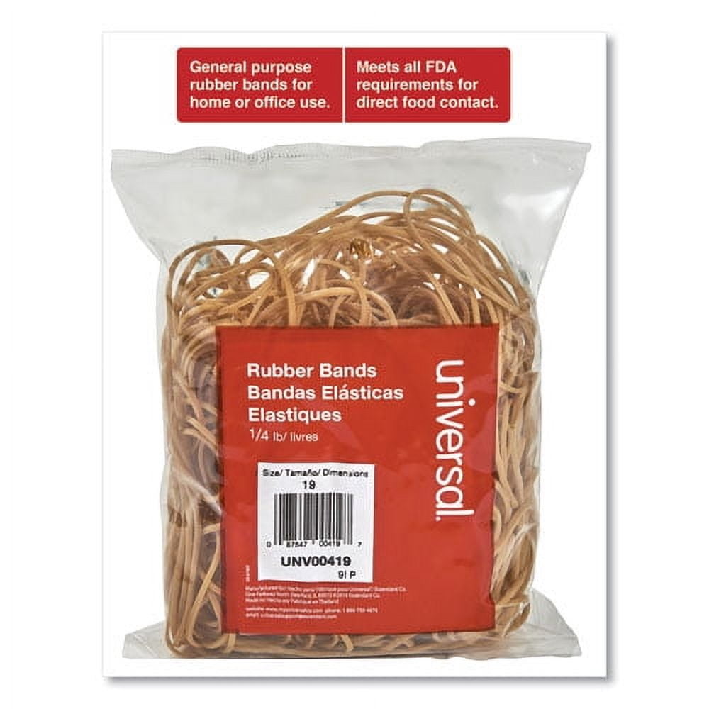 Rubber Bands, Size 19, 0.04" Gauge, Beige, 4 Oz Box, 310/pack | Bundle of 5 Packs