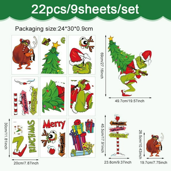 Merry Christmas Wall Decals Stickers, Xmas Theme 2026 New Year Home Decorative Stickers For Living Room, Bedroom And Kitchen Decorations