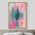 thumbnail image 3 of IDEA4WALL Framed Canvas Print Neon Pink & Blue Watercolor Collage Abstract Shape Wall Art Modern Artwork Decor Bohemian Colorful Chic for Living Room, Bedroom - Natural 24"x36", 3 of 5