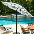 thumbnail image 5 of Abble Outdoor 9ft Patio Umbrella with Crank Handle and Push Button Tilt, Outdoor Market Umbrella with 8 Ribs, Printed Patio Umbrella, 5 of 9