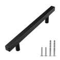thumbnail image 5 of Modket M1610 Modern Euro Bar Cabinet Handle 304 Stainless Steel — 7-1/2" Overall Length, 5" (128mm) Hole Centers, Matte Black— 10-Packs, 5 of 6