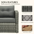 thumbnail image 5 of Royalcraft 4 Pieces PE Dark Grey Wicker Outdoor Furniture,Patio Sofa Sets Outdoor Rattan Conversation Furniture Set and Grey Cushions, 5 of 6