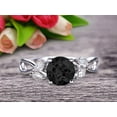 thumbnail image 3 of 1.50 Carat With Moissanite Diamonds Flower Marquise Cut 10k White Gold Black Diamond Moissanite Engagement Rings, 3 of 6