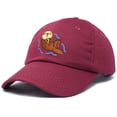 thumbnail image 4 of DALIX Otter Cap Animal Dad Hat Embroidered Nature Mom Baseball Cap in Maroon, 4 of 7