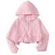 thumbnail image 2 of Chaquetas y abrigos casuales con capucha de manga larga para primavera/verano, de moda, versátiles, ligeros, con capucha, de color liso para niñas, camisa de manga corta para niños., 2 of 9