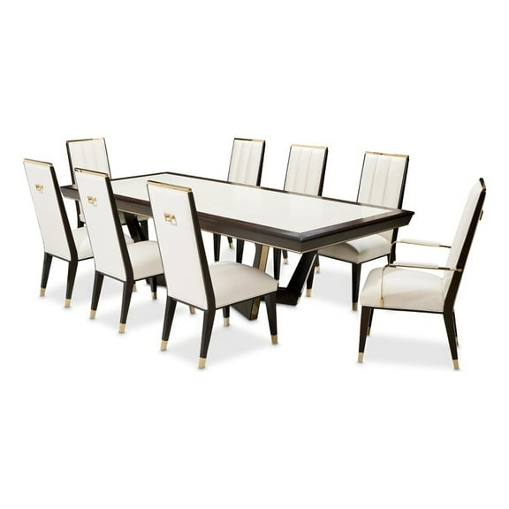 Michael Amini Belmont Place 9-Piece Rectangular Dining Room Set - Espresso