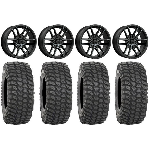 MSA Fang 18" Wheels Black 36" XCR350 Tires Sportsman RZR Ranger