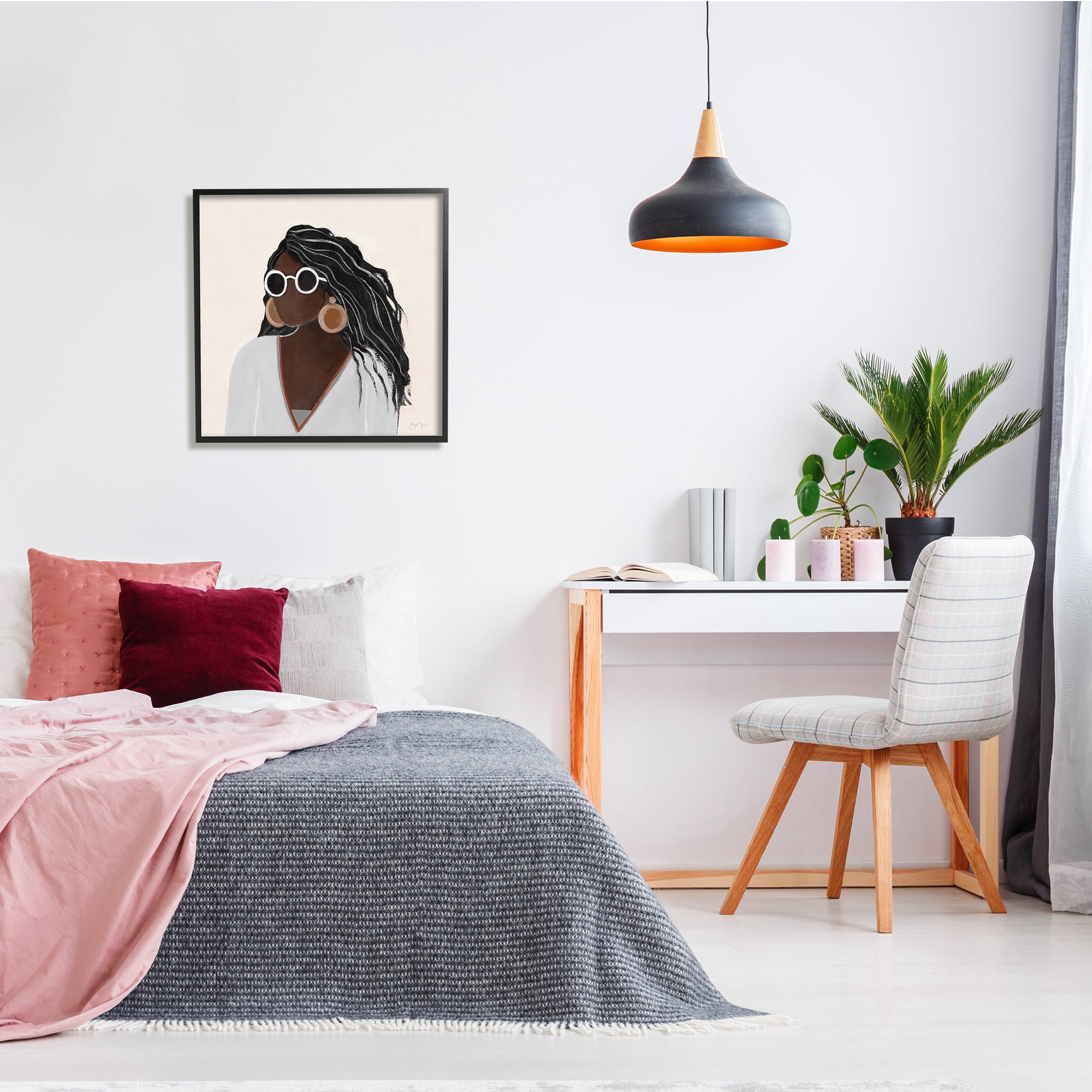 Stupell Indtries Female Portrait with Bold Sunglasses Comfy Fashion,24 x 24,Design by Tava Studios