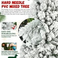 thumbnail image 3 of Christmas Trees 4FT Flocked Christmas Tree with 150 Warm White LED Lights – 350Tips, Snowy PVC & Hard Needle Branches, Hinged Design for Easy Setup, Sturdy Metal Stand – Full & Realistic Holiday Tree, 3 of 15