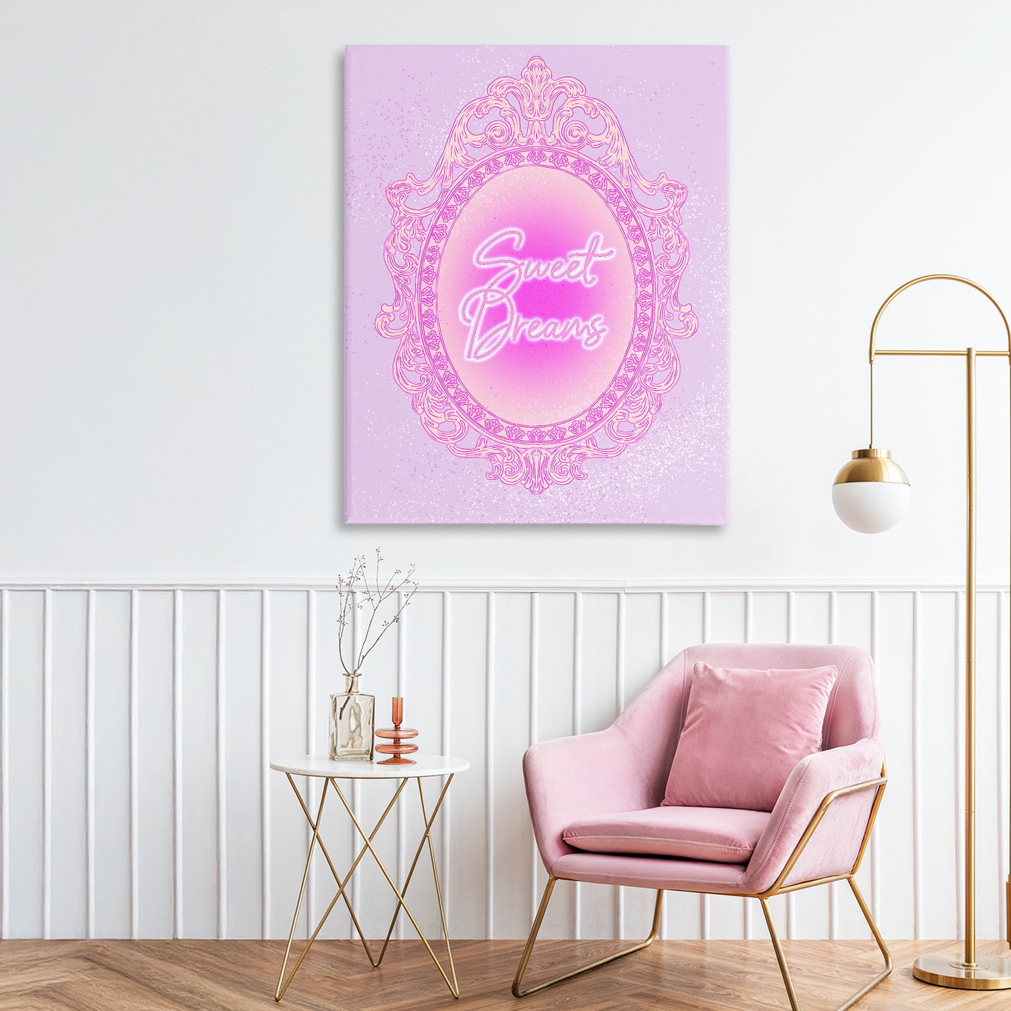 Stupell Industries Sweet Dreams Ornate Mirror Canvas Wall Art, design by Ziwei Li