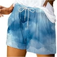 thumbnail image 2 of POROPL Women Shorts Under $10 Summer Elastic Waist Casual Shorts with Pockets Print Short, 2 of 5