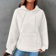 thumbnail image 2 of Otntypg Waffle Knit Hoodie Tops for Women Lightweight Casual Drawstring Long Sleeve Hooded Pullover Sweatshirts Trendy Cozy Athletic Hoodies T-Shirts with Pockets White XXL, 2 of 4