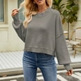 thumbnail image 2 of YOTMKGDO Pullover Sweaters Sweaters For Women Autumn Winter Loose Short Cotton Fashion Long Sleeved Crew Neck Sweater O Neck, Sizes XS-XL, 2 of 4