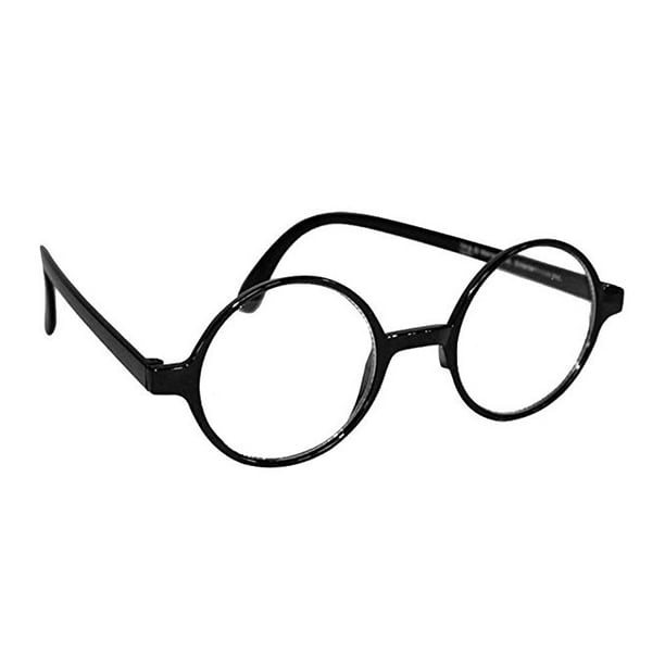 Kids Childrens Wizard Nerd Round Black Frame Glasses, Clear Lens (Age 4 ...