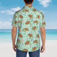 thumbnail image 4 of Gukieu Cute Sea Turtles Print Men's Short-sleeved Shirts, Button-down Lapel Hawaiian Shirts, T-shirts, Beach Vacation Summer Casual Wear,Small, 4 of 7