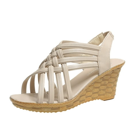 

adviicd Women Office Shoes Wedges Leisure Wedges Women s Casual Pumps Shoes Womens Wedge Pumps Size 7 Tan