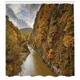 thumbnail image 3 of Ambesonne Nature Scene Shower Curtain, River Autumn Colors, 69"Wx70"L, Fawn Orange Olive Green, 3 of 3