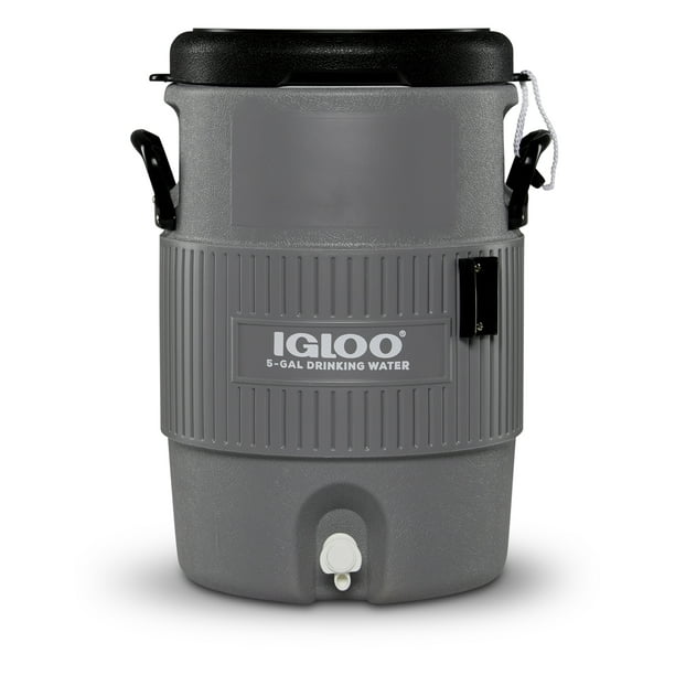Igloo 5Gallon Seat Top Water Jug with Cup Dispenser Gray and Black