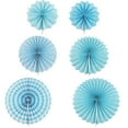thumbnail image 2 of 6 uds. De bolas de flores de abanicos de papel para decoración colgante de fiesta de cumpleaños de boda (azul), 2 of 8