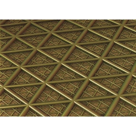 Ahgly Company Machine Washable Indoor Rectangle Transitional Dark Yellow Green Area Rugs, 2' x 3'