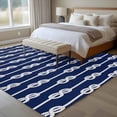 thumbnail image 5 of Country Art Washable Living Room Rugs 5'x7', Vintage Navy Blue Knot Texture Decoration Low Pile Throw Large Area Rugs Non-Slip Sturdy Edge Binding Carpet for Dining Room Bedside Kitchen, 5 of 9