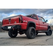 Vijay Compatible with 1999-2000-2001-2002-2003-2004-2005-2006 Chevrolet Silverado 2500/3500 Rear Bumper Textured Black Steel with Lights and D-rings