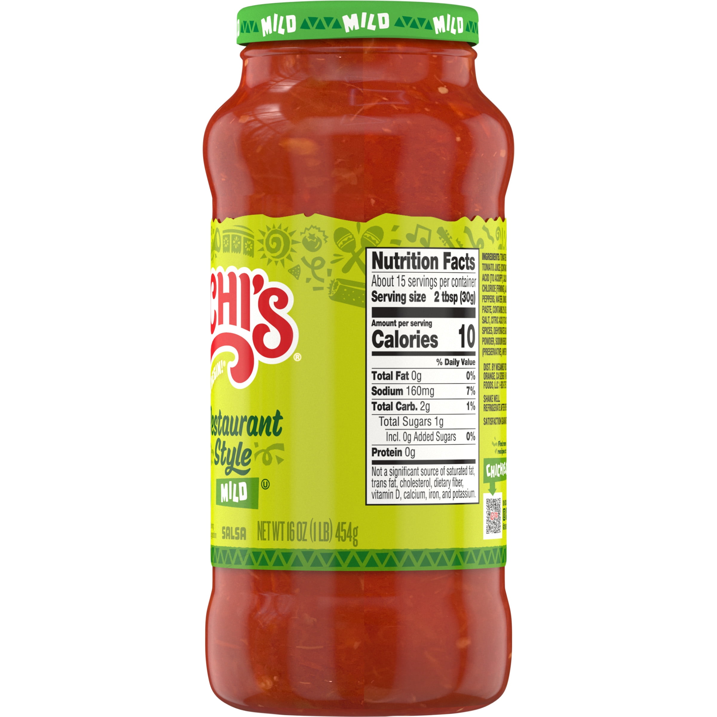 (3 pack) CHI-CHI'S Restaurant Style Salsa, Gluten Free, Chip Dip, Mild, 16 oz Glass Jar​
