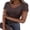 Brown, variant on Women Short Sleeve V Neck Ribbed Knit Fitted Shirts Basic Tees Tops 2026 Summer Casual T-shirts Going Out Outfits Black L