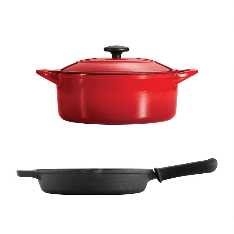 Tramontina 3-Piece Kitchen Essentials Cast Iron Cookware Set (Red)