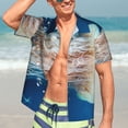 thumbnail image 5 of Lsque White Jellyfish Dansing in the Ocean pattern Hawaiian Shirt for Men, Unisex Summer Beach Casual Short Sleeve Button Down Shirts-Small, 5 of 9