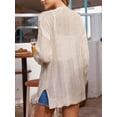thumbnail image 2 of CUPSHE Women's Khaki Knit Pocket Open-Front Cardigan, 2 of 7