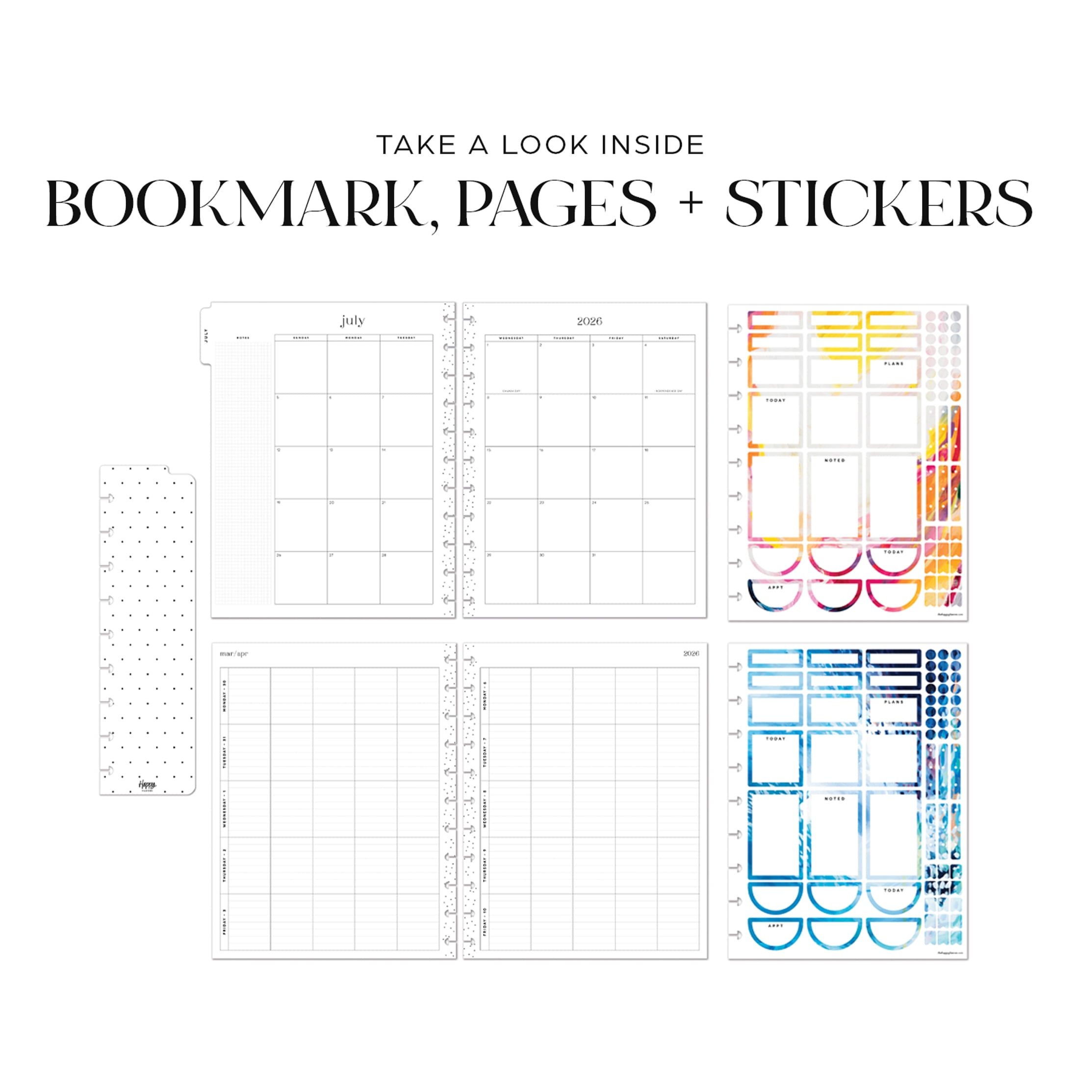 Happy Planner Monthly Weekly Classic Planner (7” x 9.25”) Abstract Expression 15-Month April 2026-June 2027, disc bound system