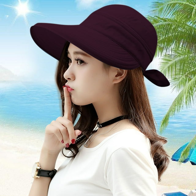 PEIXUN Simplicity Womens Sun Hat Visor with Removable Top for Tennis Hollow Hat