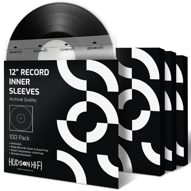 Fundas interiores para discos de vinilo Hudson Hi-Fi, paquete de 100