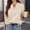 Beige, variant on Women's Sweat Polo Shirt V Neck Long Sleeve Textured Pullover Tops Casual Loose Fit Lightweight Fall Shirts Army Green S