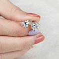 thumbnail image 2 of 2Ct Heart Cut Real Moissanite Solitaire Stud Earrings White Gold Plated Silver, 2 of 4