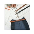 thumbnail image 6 of INSPIRE CHIC Women Gold Buckle Vintage Belts, 1.1" Width Classic Faux Leather Waistband for Jeans Pants Dresses 43.3x1.1"(LxW) Brown, 6 of 6