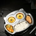 thumbnail image 2 of 2 Pcs Assiette pour Aliments Assiette Compartimentée en Acier Inoxydable Assiette pour Aliments pour Tout-Petits Assiette Compartimentée pour Servir les Aliments Assiette pour Enfants, 2 of 9