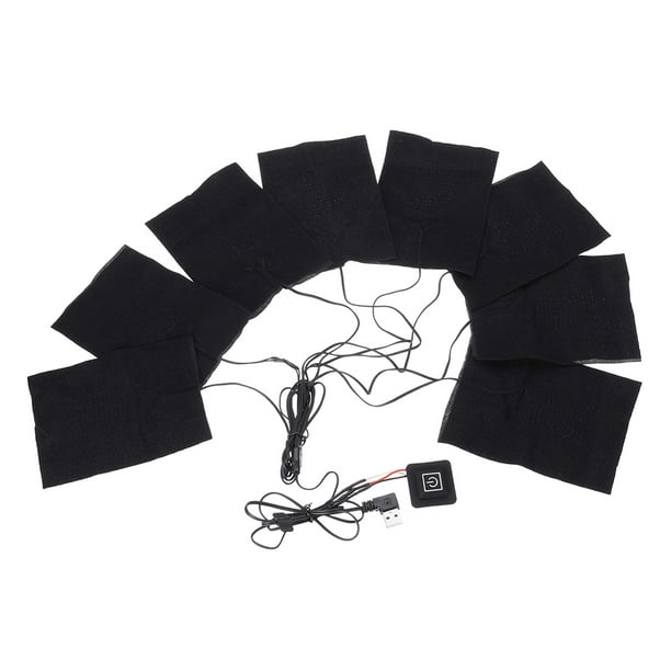 Riwesomey Almohadilla térmica 8 en 1, accesorios de ropa, placa calefactora de seguridad, chaquetas de carga USB, calentador de ropa artesanal de fibra no Artesanía Riwesomey GJ2795-00B