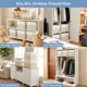 thumbnail image 3 of Grande Cubo Organizador Canasta de Almacenamiento Plegable de Tela de Lino de 22 Cuartos con Tapa Abatible y Asas, Caja de Ropa y Mantas para el Hogar, Oficina, Clóset, Beige y Blanco, 3 of 4