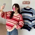 thumbnail image 4 of Chandail à Manches Longues Col Rond Col Rond Casual Pull Chemisier Tops, 4 of 4