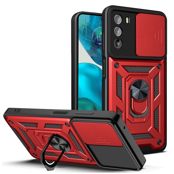 SOATUTO For Moto G Play 2024 with Camera Cover Tested with Magnetic Kickstand Protective Case for Moto G Power 5G 2024, Black